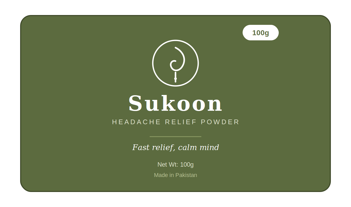 Sukoon headache relief powder pack